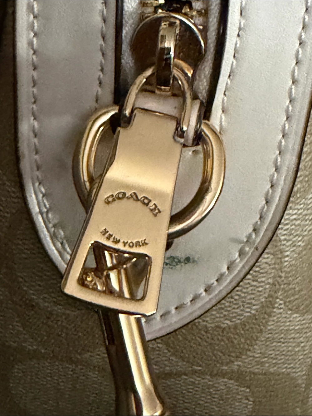 Coach Lillie Carryall Satchel Beige & White Dome Satchel with Signature C Print - Picture 14 of 14